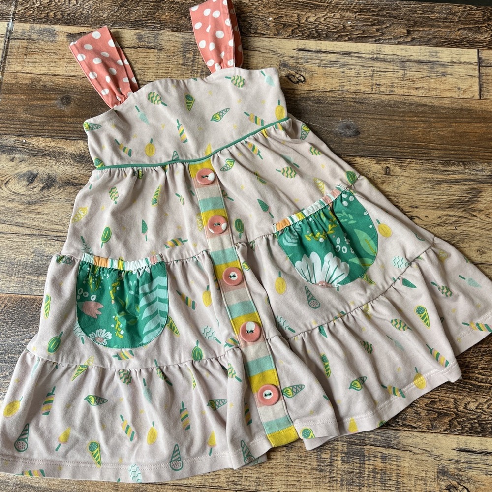 Wild Flowers Pocket Dress Toddler Girls 2 Sleeveless Summer Popsicle Buttons